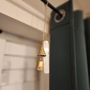 Selenite crystal, bell chime ornament